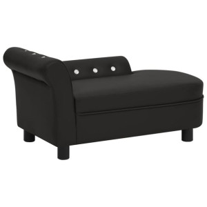 Sofa dla psa, czarna, 83x45x42 cm, sztuczna skóra