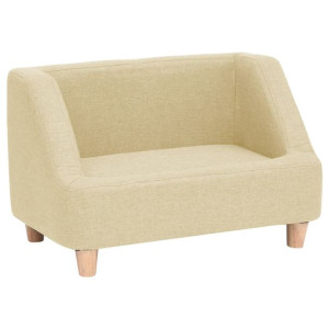Sofa dla psa, kremowa, 60x37x39 cm, lniana