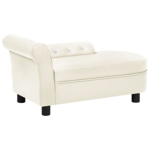 Sofa dla psa, kremowa, 83x45x42 cm, sztuczna skóra