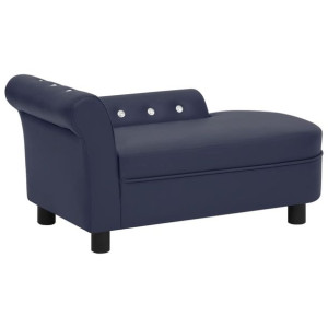 Sofa dla psa, niebieska, 83x45x42 cm, sztuczna skóra