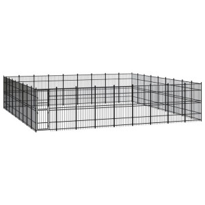 Kojec zewnętrzny dla psa, stalowy, 74,65 m²