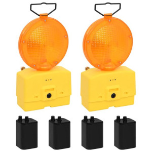 Lampy sygnalizacyjne, 2 szt., z bateriami, 18x8x37 cm