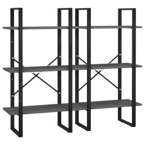 Regały magazynowe, 2 szt., szare, 60x30x210 cm, płyta wiórowa