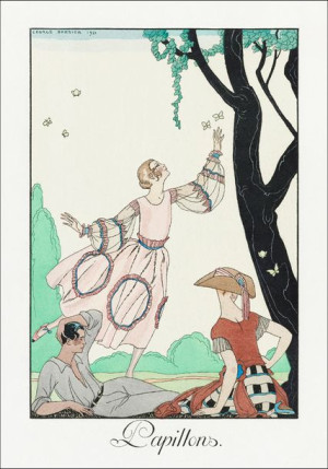 Papillons, George Barbier - plakat 60x80 cm