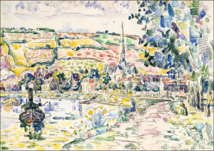 Petit Andely-The River Bank, Paul Signac - plakat 50x40 cm