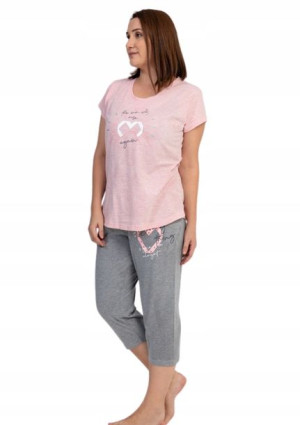 Piżama Damska Vienetta bawełniana +Size 1XL krótki