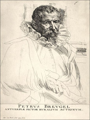 Portrait of Pieter Brueghel, Anthony van Dyck - plakat 21x29,7 cm