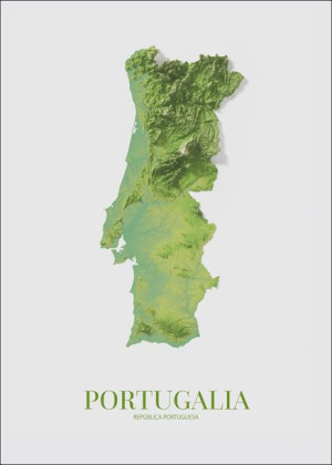 Portugalia, mapa - plakat 50x70 cm