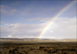 Rainbow over the West Texas prairie, Carol Highsmith - plakat 40x30 cm