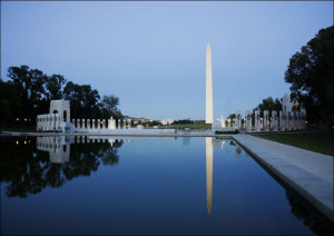 Reflection of the Washington Monument in the pool at Pool at the National M