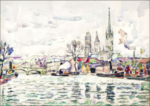 River scene: Rouen, Paul Signac - plakat 59,4x42 cm