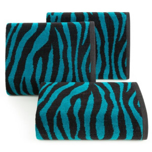 Ręcznik Frotte Bawełna Zebra Tygrys 70x140 Turkus