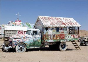 Salvation Mountain is an art installation covering a hill north of Calipatr