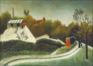 Sawmill, Outskirts of Paris, Henri Rousseau - plakat 91,5x61 cm
