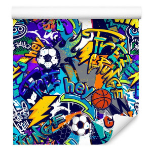 Tapeta Młodzieżowa SPORT Graffiti Piłka Nożna Abstrakcja Dekoracja