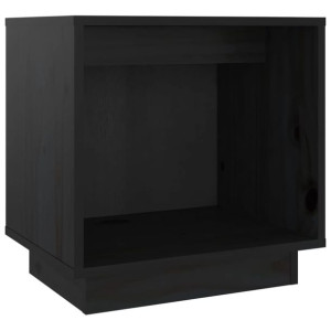 Szafka nocna, czarna, 40x30x40 cm, lite drewno sosnowe