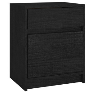 Szafka nocna, czarna, 40x31x50 cm, lite drewno sosnowe