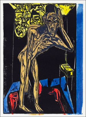 Schlemihl in the Solitude of His Room, Ernst Ludwig Kirchner - plakat 21x29
