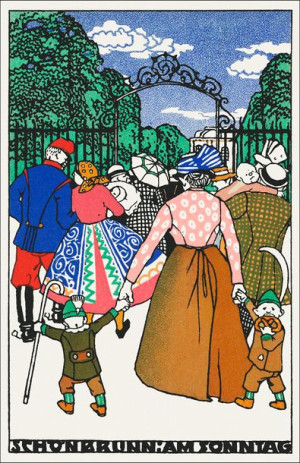 Schönbrunn on Sunday, Moriz Jung - plakat 42x59,4 cm