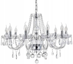 Lampa Kryształowa Wisząca Żyrandol Glamour Szkło 8