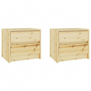 Szafki nocne, 2 szt., 40 x 30,5 x 35,5 cm, lite drewno jodłowe