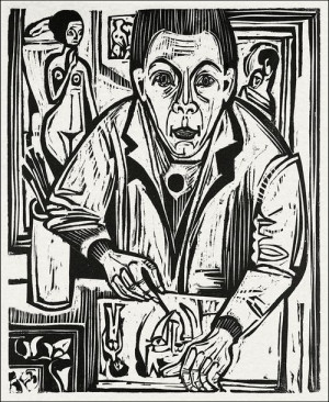 Self Portrait, Ernst Ludwig Kirchner - plakat 60x80 cm