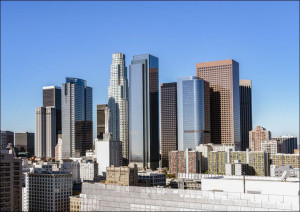 Skyline of Central Los Angeles, California, Carol Highsmith - plakat 40x30