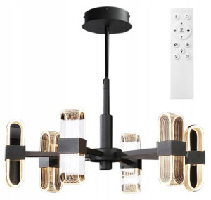 Lampa Sufitowa Czarna Wisząca Led +pilot App770-6c