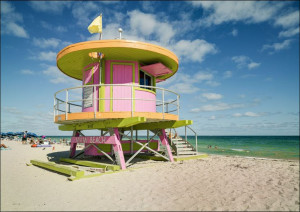 South Beach lifeguard stands at Miami Beach, Florida, Carol Highsmith - pla