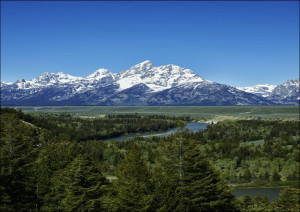 Spectacular peaks in the Teton Range seem to explode from the valley in Gra