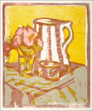 Still life with pitcher and flowers, Ernst Ludwig Kirchner - plakat 40x50 c