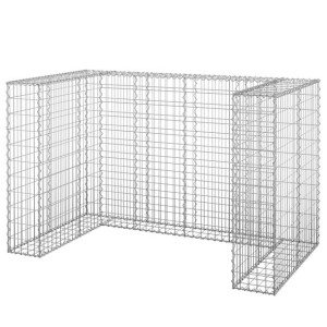 Gabionowa osłona do koszy na śmieci, stal, 180x100x110 cm