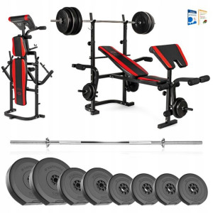 Xylo siłownia 62 kg zestaw ŁAWKA+GRYF+OBCIĄŻENIA