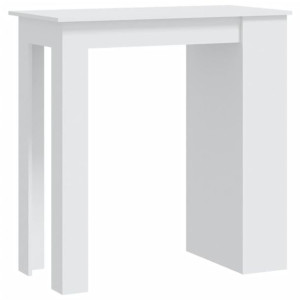 Stolik barowy z półkami, biały, 102x50x103,5 cm, płyta wiórowa