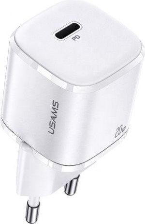 Ładowarka sieciowa USAMS T36 mini 1xUSB-C 20W PD3.0 Fast Charging biały/whi