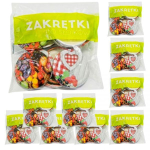 Zakrętki do słoików kolorowe 4 zaczepowe 66 mm (10 sztuk) x 10
