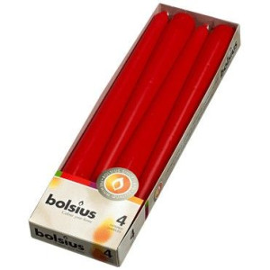 Świece stołowe Bolsius Szpica 245/24 4 sztuki czerwone