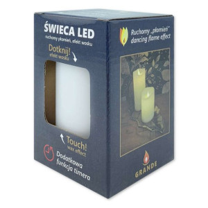 Świeca dekoracyjna led Grande 100mm biała 1 sztuka