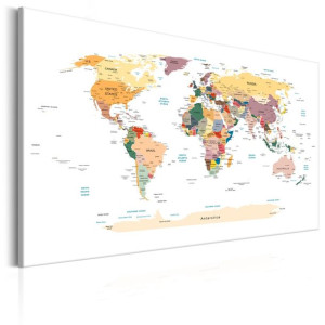 Obraz - Mapa świata: Podróże przez świat [Rozmiar: 120X80]