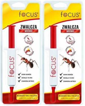 FOCUS 2x Żel trutka strzykawka zwalcza mrówki na 100m2