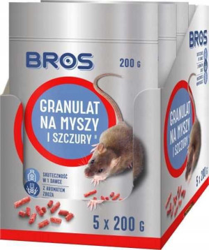 Granulat na myszy i szczury Bros 1kg (5 x 200 g)