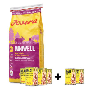 JOSERA Miniwell 15kg + 6szt MeatLovers (4+2 GRATIS)