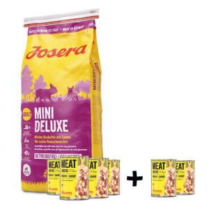 JOSERA Mini Deluxe 15kg + 6szt MeatLovers (4+2 GRATIS)