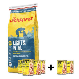 JOSERA Light & Vital 15kg +  6szt MeatLovers (4+2 GRATIS)