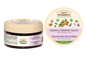 Green Pharmacy, Peeling cukrowo - solny Olej arganowy i Figi, 300 ml