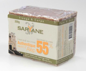 Saryane, Mydło z Aleppo 55% oleju laurowego, 200 g