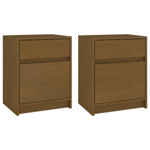 Szafki nocne, 2 szt., miodowy brąz, 40x31x50 cm, drewno sosnowe