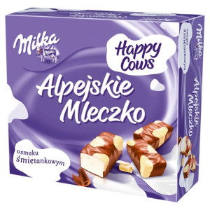 Milka Alpejskie Mleczko Happy Cows Pianka o smaku śmietankowym 330 g