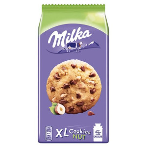 Milka XL Cookies Nuts Ciastka z czekoladą mleczną i orzechami 184 g