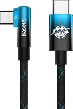 Kabel kątowy Baseus MVP Elbow USB-C - USB-C PD 100W 2m 5A niebieski